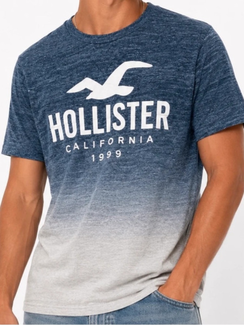 Hollister California 1999 Blue Ombre Graphic Tee Size M